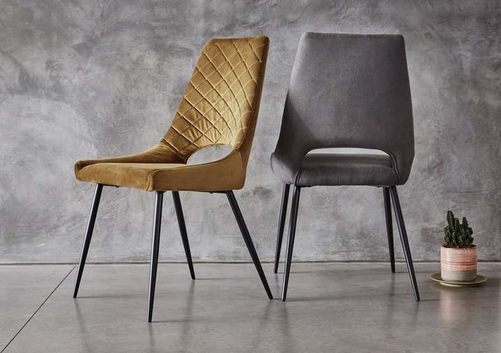 Salto Mustard Velvet Dining Chair